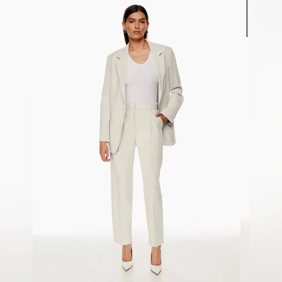 NWT Aritzia Babaton Vogue Pant Matte Pearl Size 6 City Wool High Waisted Pants - Picture 2 of 14